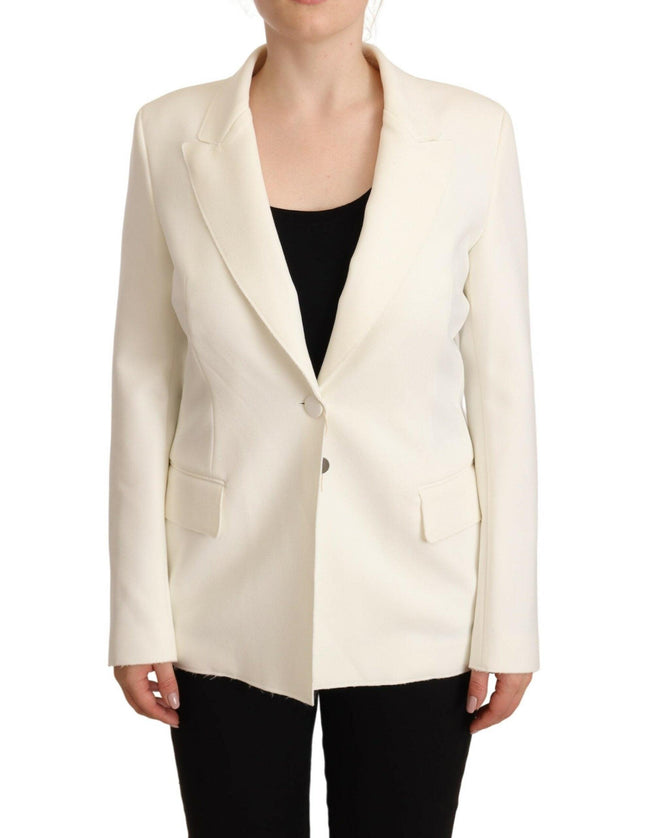 MSGM Beige Long Sleeves Single Breasted Coat Jacket - Ellie Belle