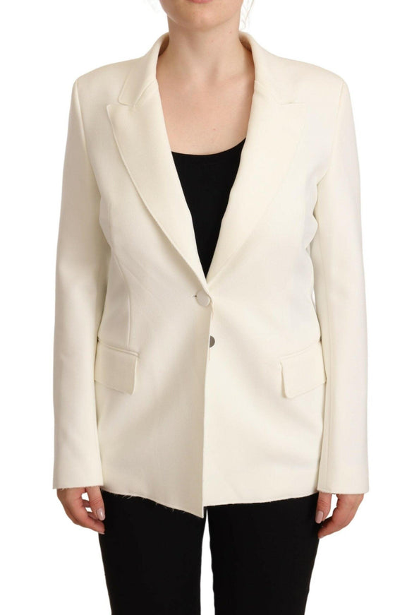 MSGM Beige Long Sleeves Single Breasted Coat Jacket - Ellie Belle