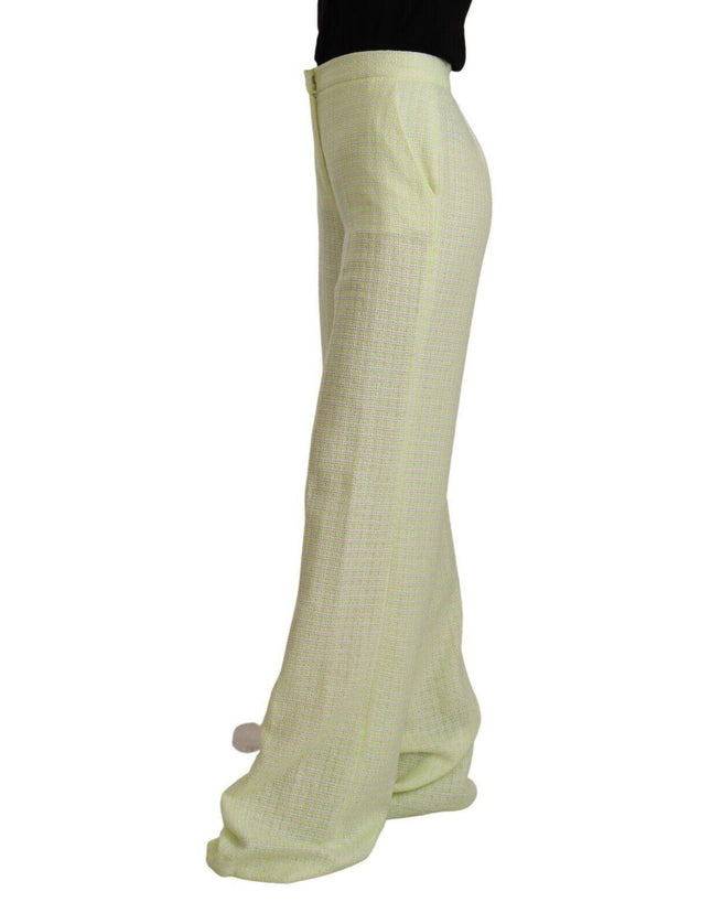 MSGM Yellow Green Cotton High Waist Straight Long Pants - Ellie Belle