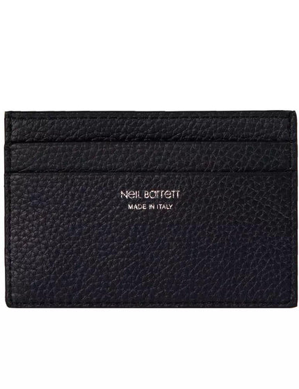Neil Barrett Sleek Black Leather Card Wallet for Men - Ellie Belle