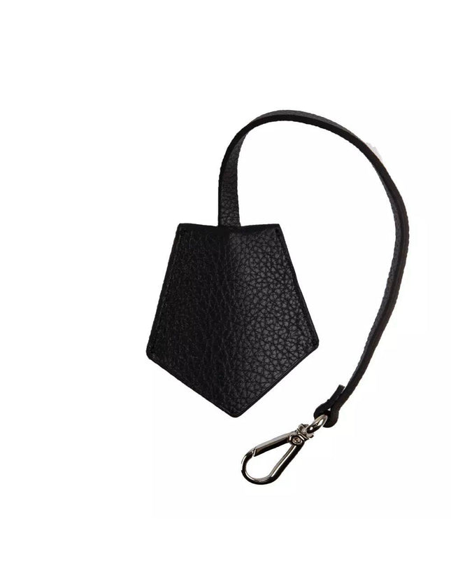 Neil Barrett Sleek Black Leather Keychain for Men - Ellie Belle
