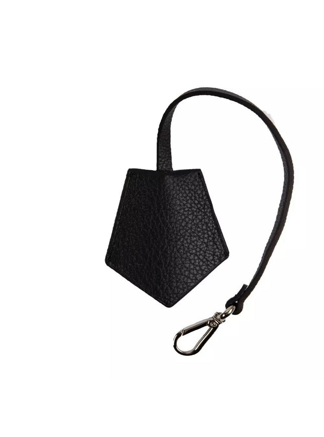 Neil Barrett Sleek Black Leather Keychain for Men - Ellie Belle