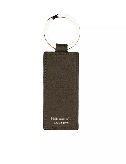 Neil Barrett Sleek Leather Keychain in Elegant Green - Ellie Belle