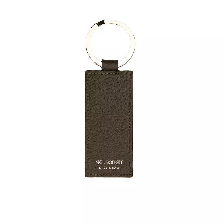 Neil Barrett Sleek Leather Keychain in Elegant Green - Ellie Belle