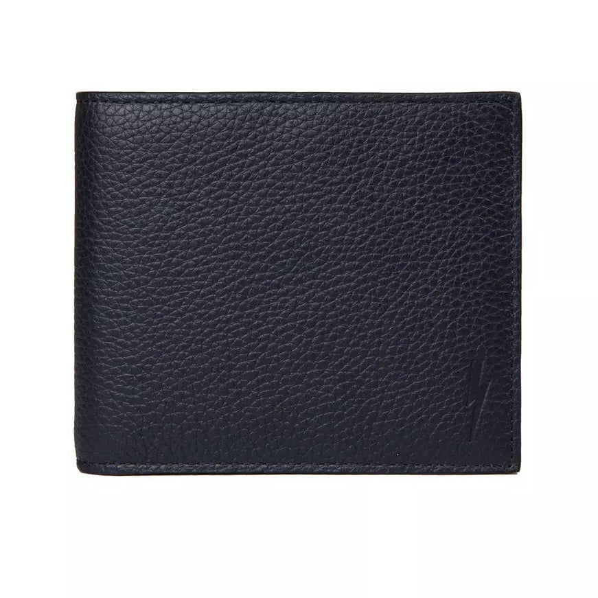 Neil Barrett Sleek Men's Leather Bifold Wallet - Blue - Ellie Belle