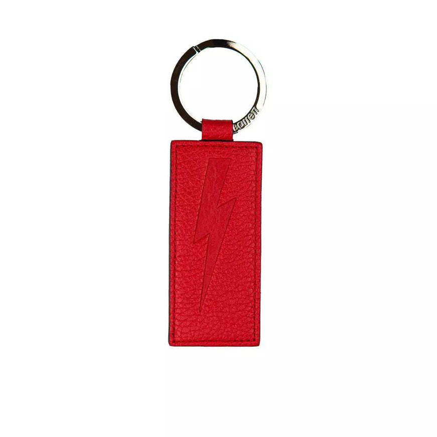 Neil Barrett Sleek Red Leather Keychain for Men - Ellie Belle