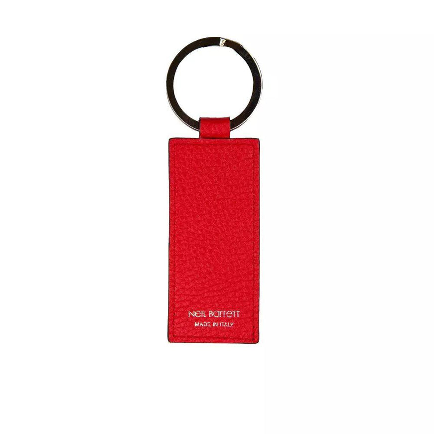 Neil Barrett Sleek Red Leather Keychain for Men - Ellie Belle