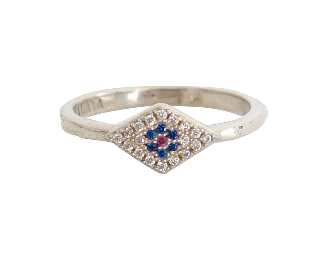 Nialaya Blue Red CZ 925 Silver Womens Clear Ring - Ellie Belle