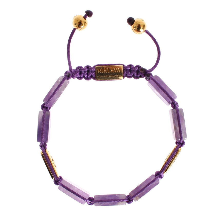 Nialaya CZ Amethyst 18K Gold 925 Bracelet - Ellie Belle