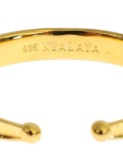 Nialaya CZ Gold Sterling 925 Silver Bangle Bracelet - Ellie Belle