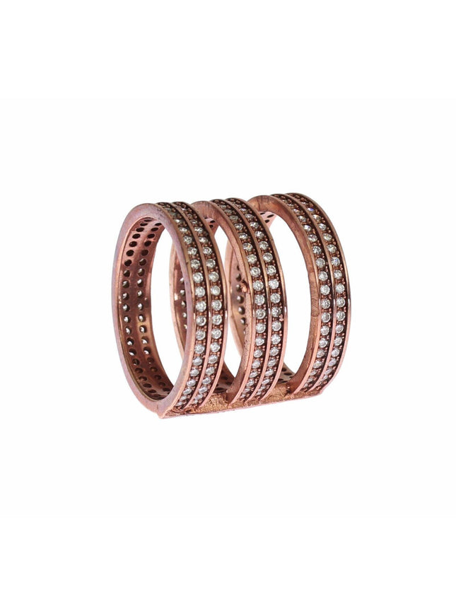 Nialaya Gold 925 Silver Clear CZ Pink Ring - Ellie Belle