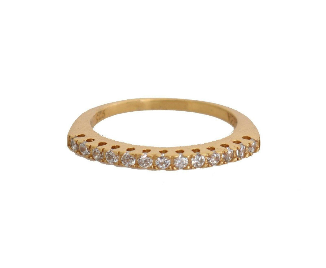 Nialaya Gold Authentic Womens Clear CZ Gold 925 Silver Ring - Ellie Belle