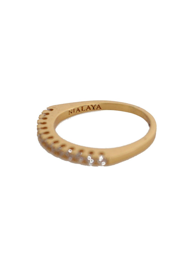 Nialaya Gold Authentic Womens Clear CZ Gold 925 Silver Ring - Ellie Belle
