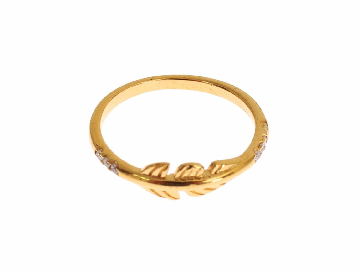 Nialaya Gold Clear CZ 925 Silver Ring - Ellie Belle