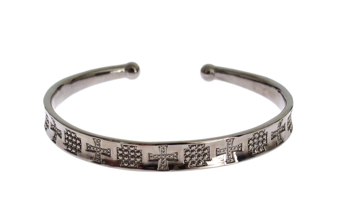 Nialaya Gray Rhodium 925 Silver Bangle Bracelet - Ellie Belle