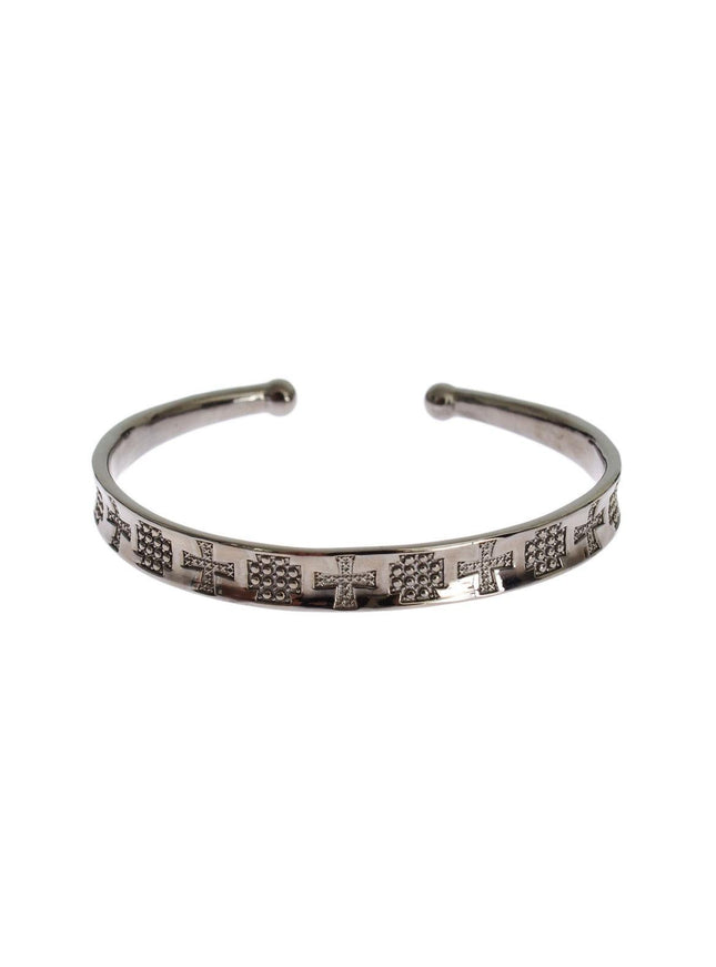 Nialaya Gray Rhodium 925 Silver Bangle Bracelet - Ellie Belle