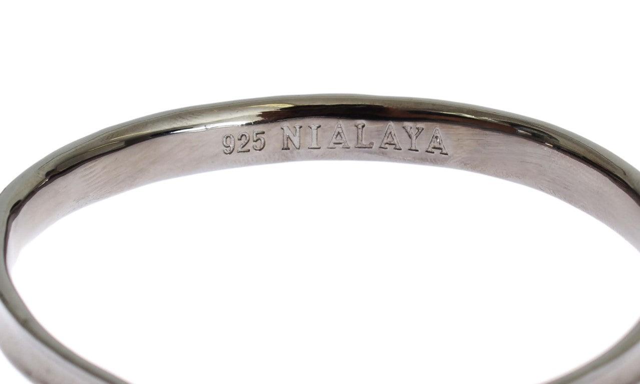 Nialaya Gray Rhodium 925 Silver Bangle Bracelet - Ellie Belle