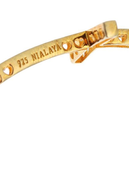 Nialaya Jade Stone Gold CZ Cross 925 Silver Bracelet - Ellie Belle