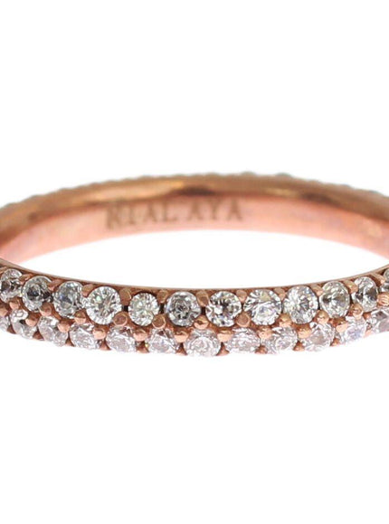 Nialaya Pink Gold 925 Silver Clear CZ Ring - Ellie Belle
