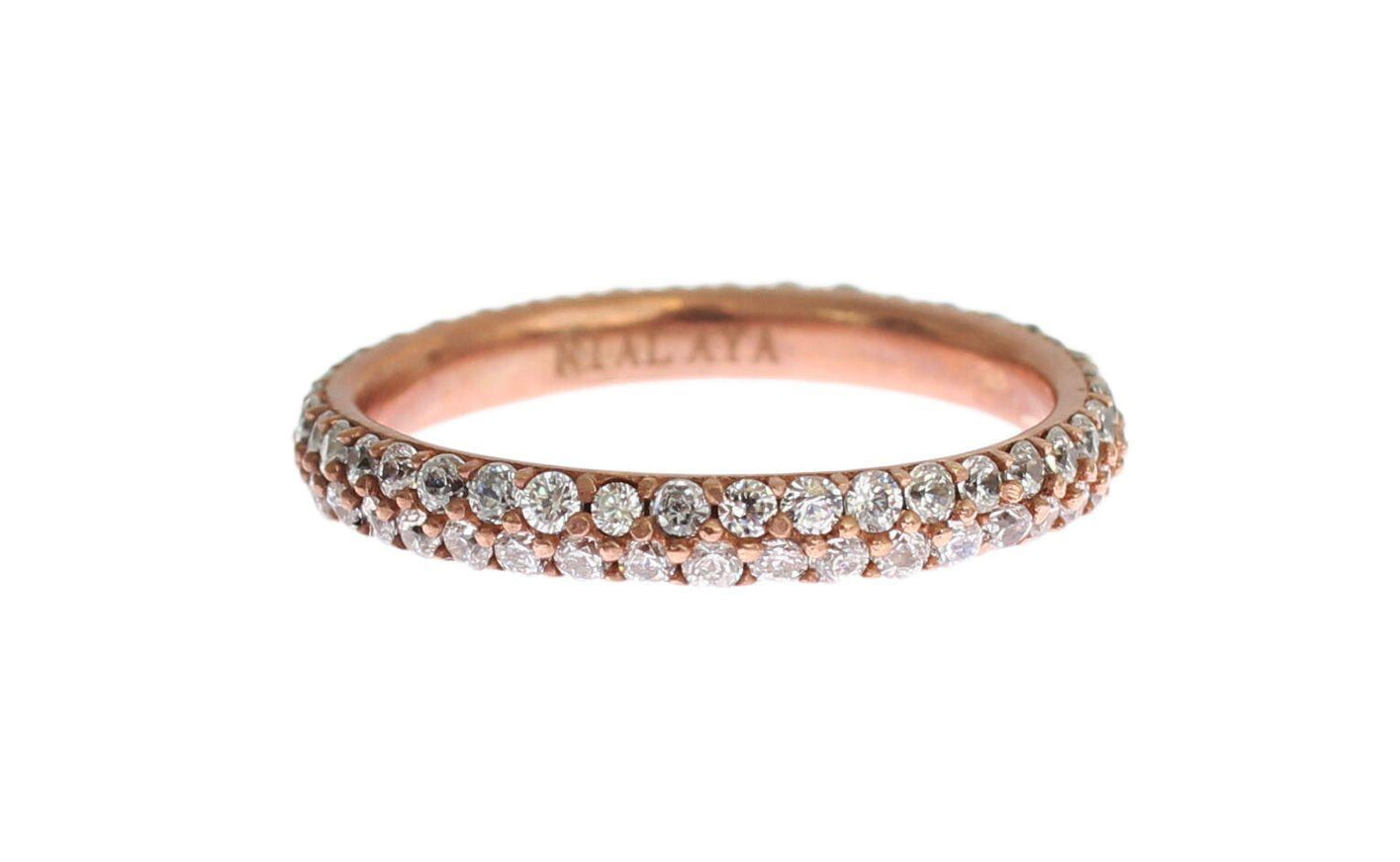 Nialaya Pink Gold 925 Silver Clear CZ Ring - Ellie Belle