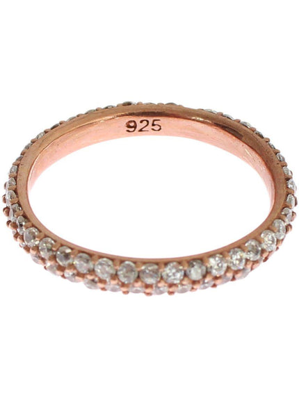 Nialaya Pink Gold 925 Silver Clear CZ Ring - Ellie Belle