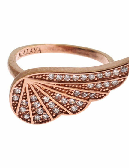 Nialaya Pink Gold 925 Silver Womens Clear CZ Ring - Ellie Belle