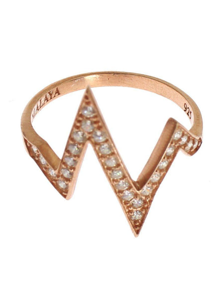 Nialaya Pink Gold 925 Silver Womens Clear Ring - Ellie Belle