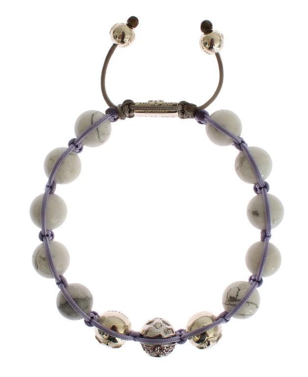 Nialaya Purple CZ Howlite 925 Silver Bracelet - Ellie Belle