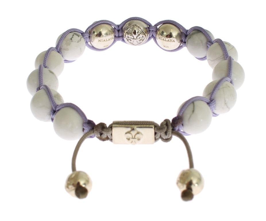 Nialaya Purple CZ Howlite 925 Silver Bracelet - Ellie Belle