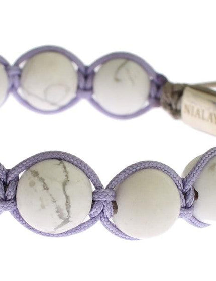 Nialaya Purple CZ Howlite 925 Silver Bracelet - Ellie Belle
