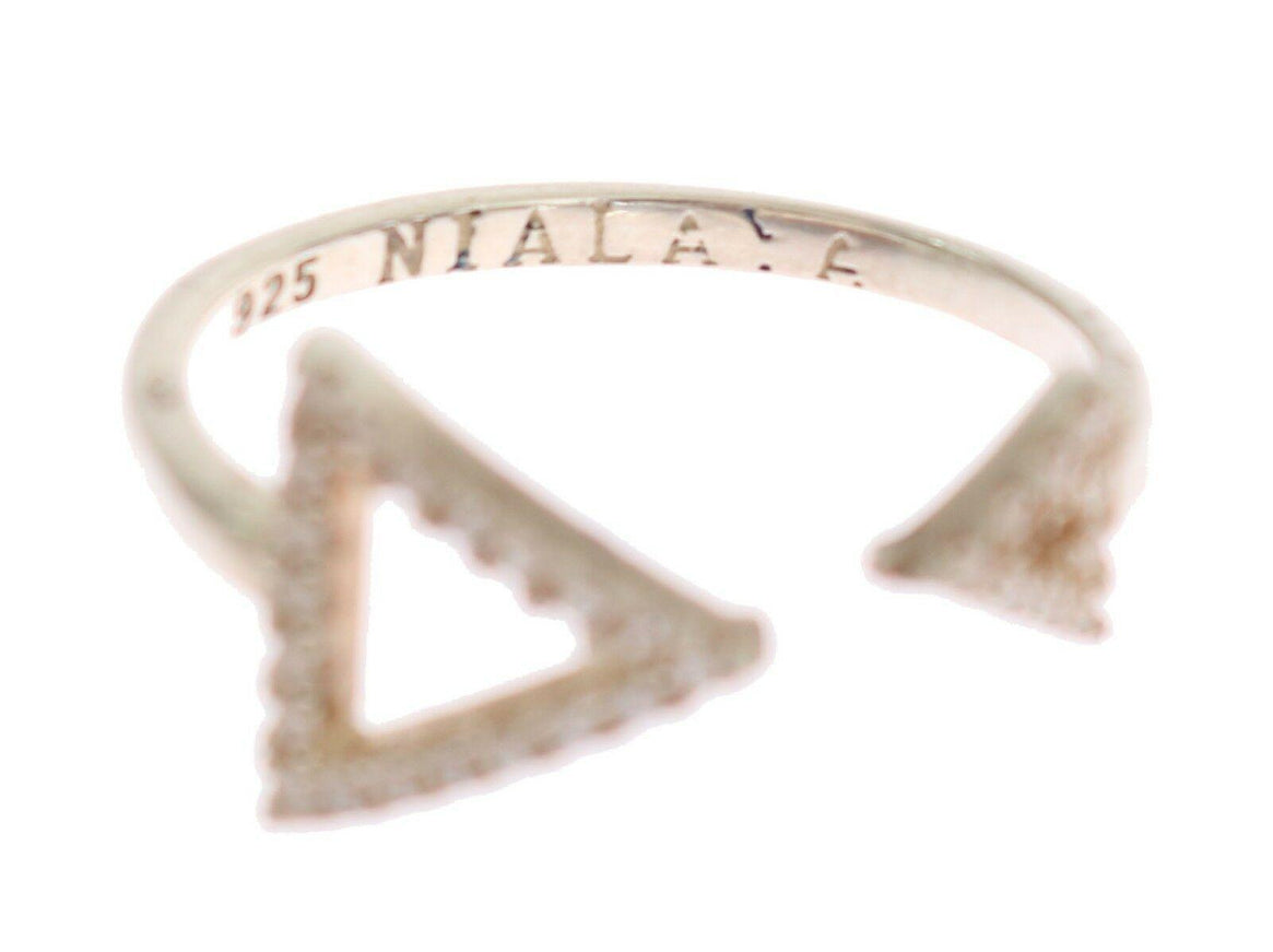 Nialaya Silver Clear CZ Arrow 925 Silver Ring - Ellie Belle