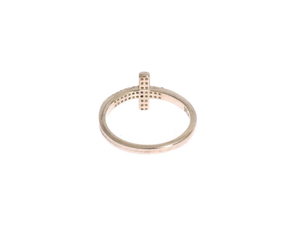 Nialaya Silver CZ Cross 925 Ring - Ellie Belle