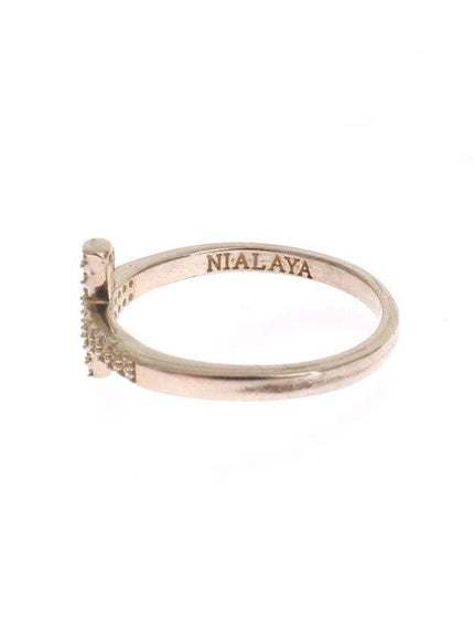 Nialaya Silver CZ Cross 925 Ring - Ellie Belle
