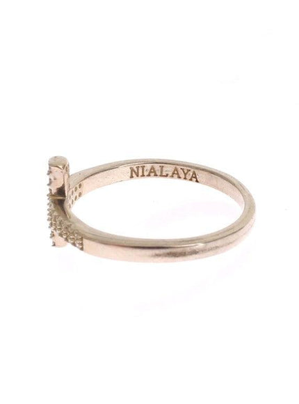 Nialaya Silver CZ Cross 925 Ring - Ellie Belle