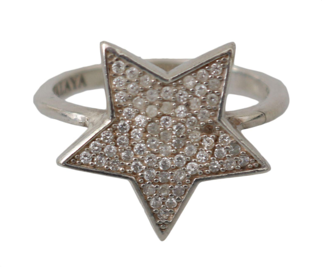 Nialaya Silver Womens Clear CZ Star 925 Ring - Ellie Belle