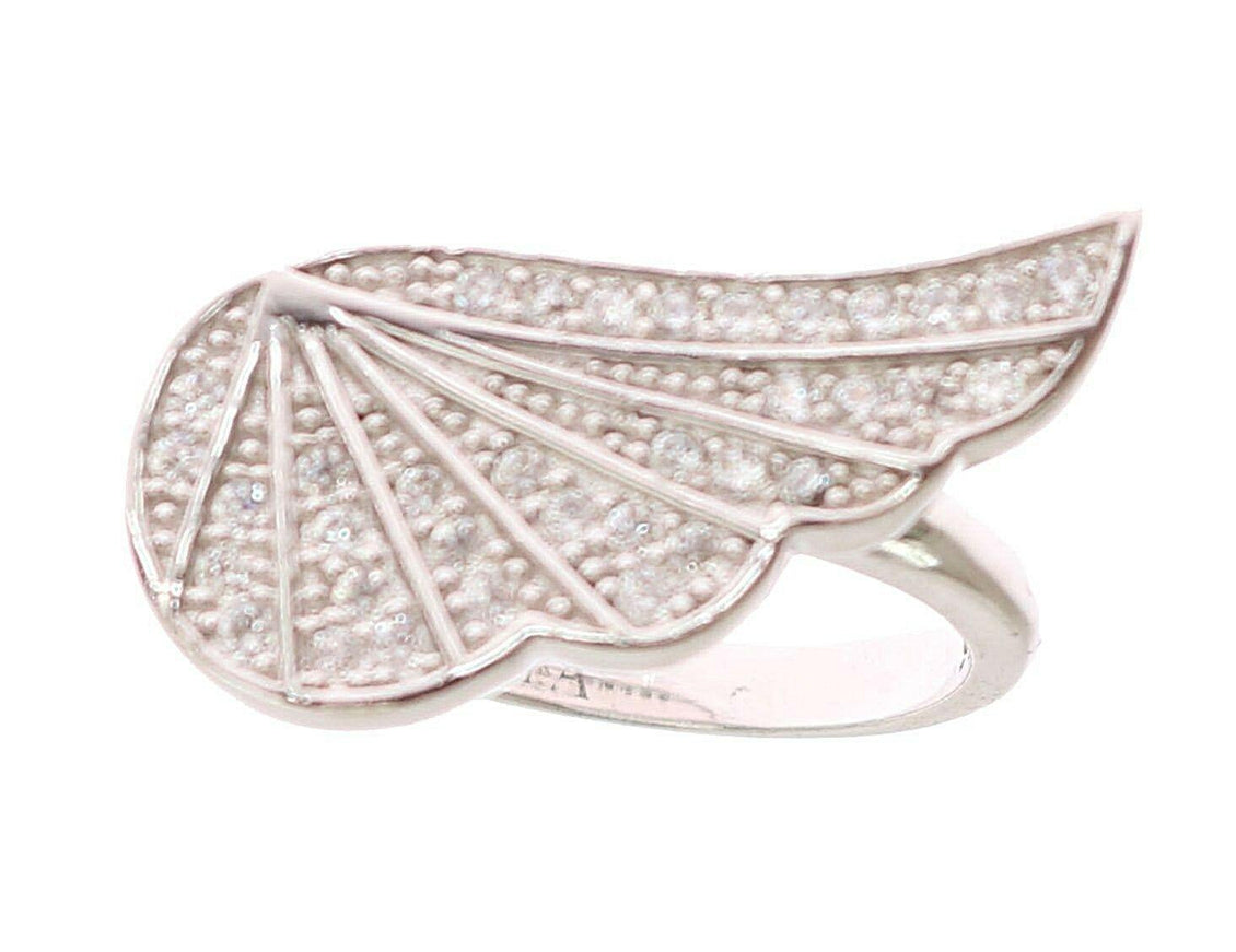 Nialaya Silver Womens Wing Clear CZ 925 Silver Ring - Ellie Belle