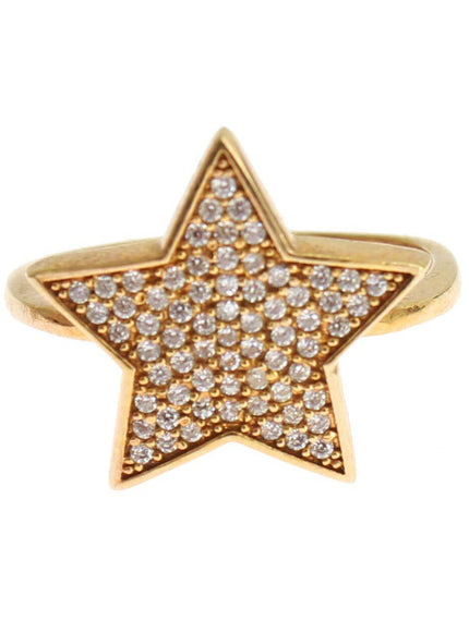 Nialaya Star Gold 925 Silver Womens Clear Ring - Ellie Belle