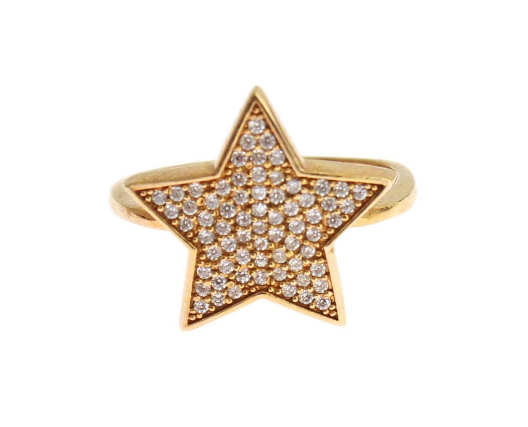 Nialaya Star Gold 925 Silver Womens Clear Ring - Ellie Belle