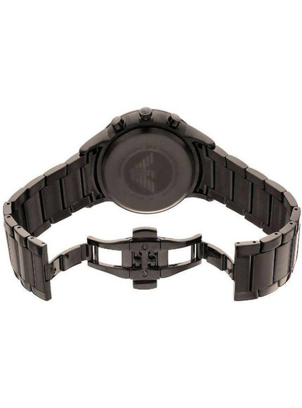 Emporio Armani Black Steel Chronograph Watch - Ellie Belle