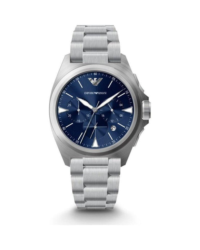 Emporio Armani Silver Steel Chronograph Watch - Ellie Belle