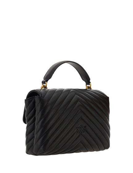 PINKO Black Calf Leather Love Lady Mini Handbag - Ellie Belle
