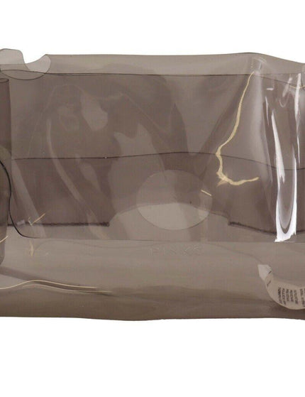 PINKO Black Clear Plastic Transparent Pouch Purse Clutch Bag - Ellie Belle