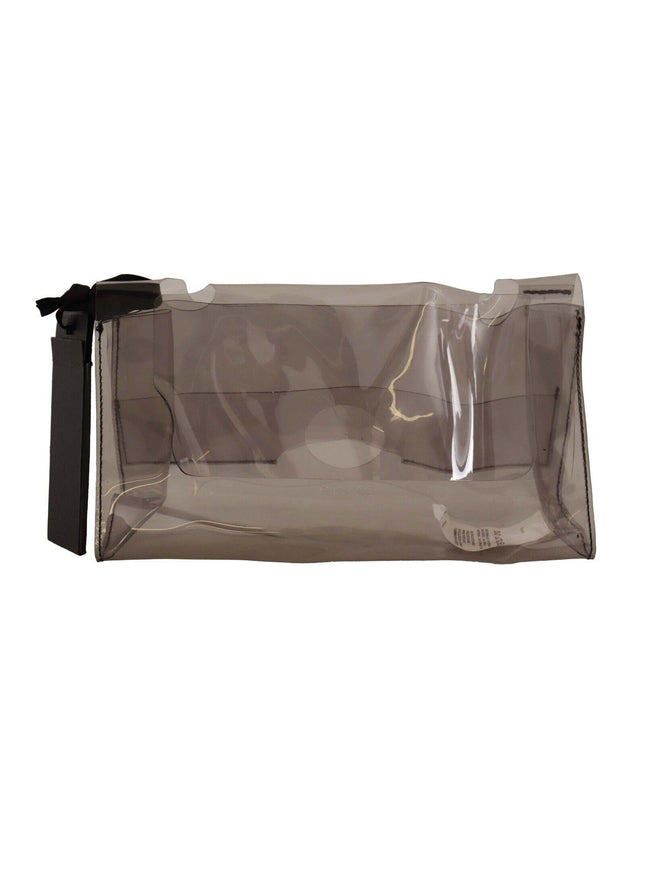 PINKO Black Clear Plastic Transparent Pouch Purse Clutch Bag - Ellie Belle
