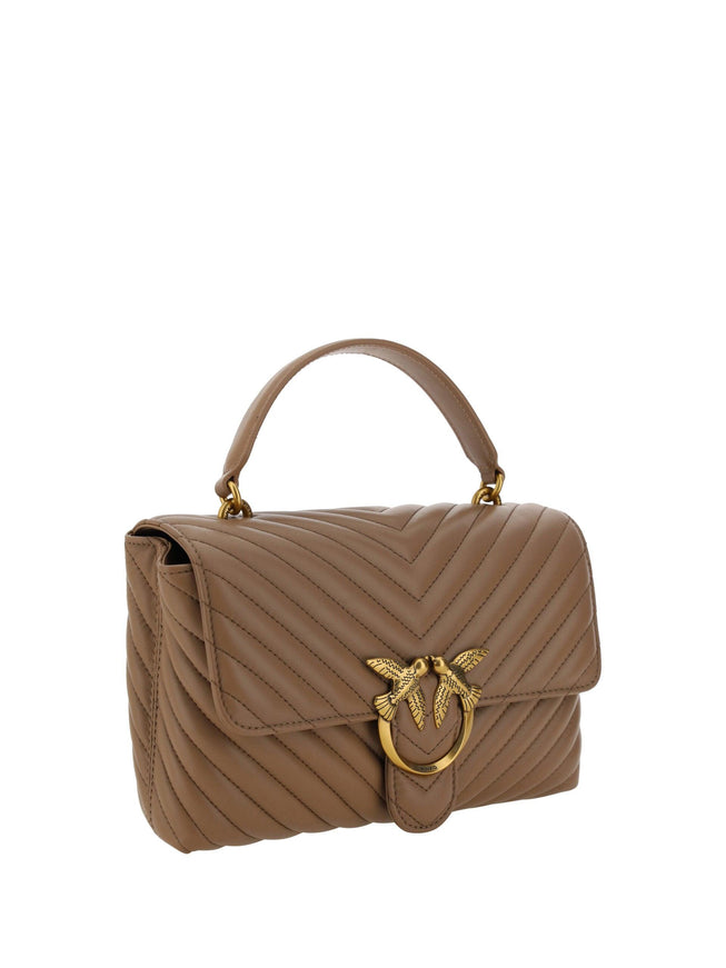 PINKO Brown Calf Leather Love Lady Handbag - Ellie Belle