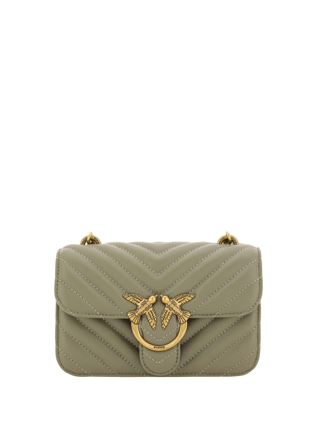 PINKO Green Calf Leather Love Bell Mini Shoulder Bag - Ellie Belle