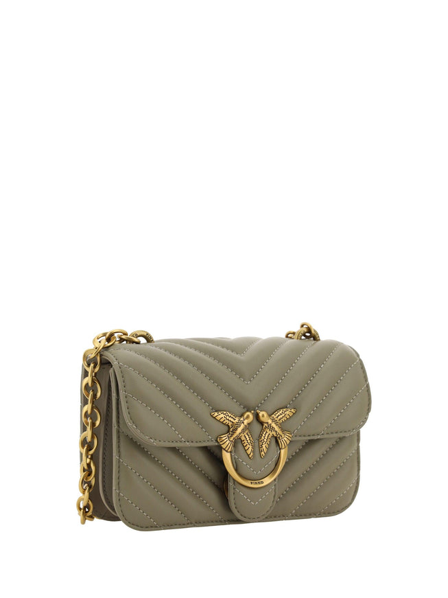 PINKO Green Calf Leather Love Bell Mini Shoulder Bag - Ellie Belle