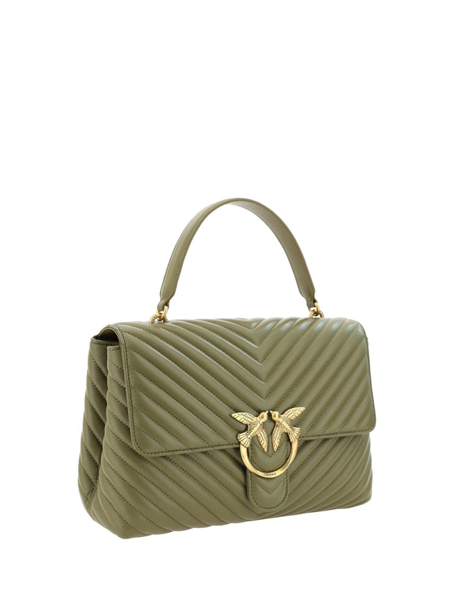 PINKO Green Calf Leather Love Lady Handbag - Ellie Belle