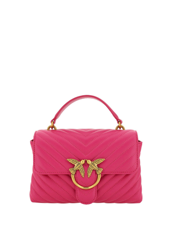 PINKO Pink Calf Leather Love Lady Mini Handbag - Ellie Belle