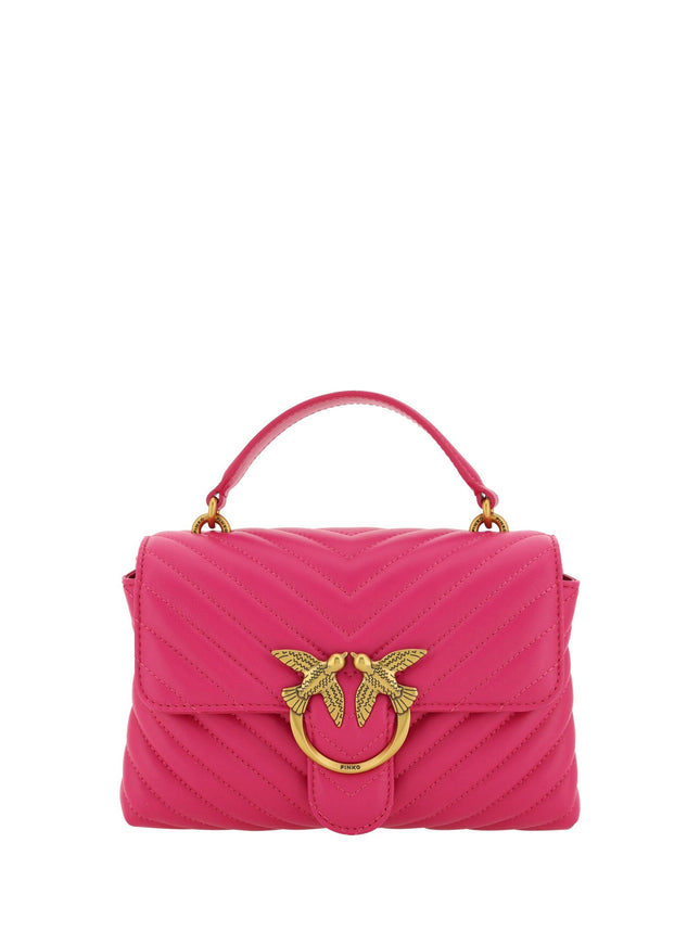 PINKO Pink Calf Leather Love Lady Mini Handbag - Ellie Belle