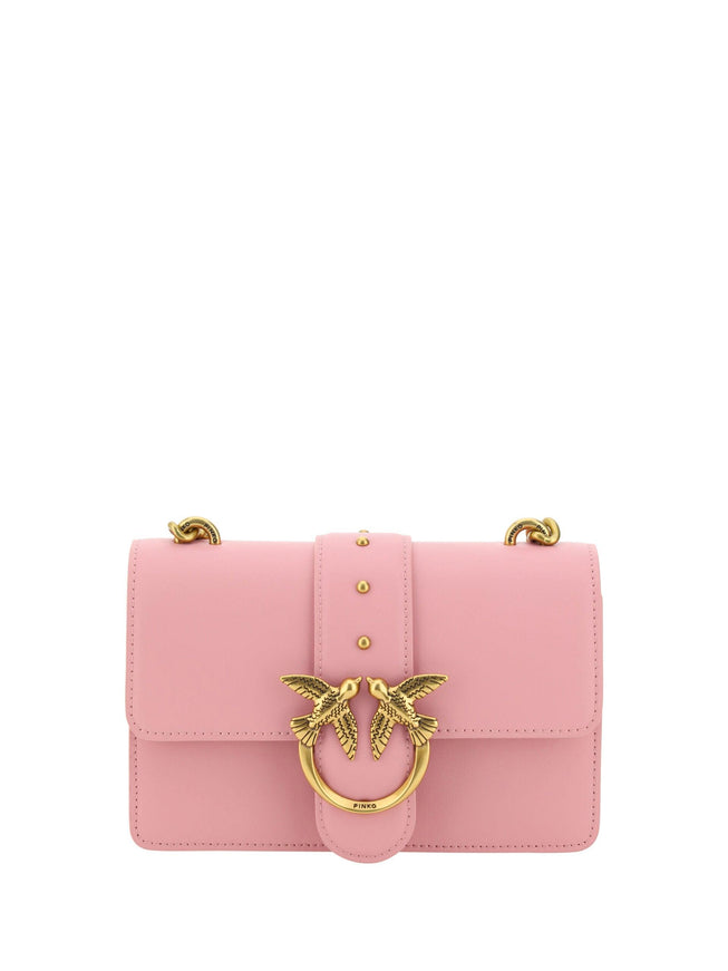 PINKO Pink Leather Love One Mini Shoulder Bag - Ellie Belle